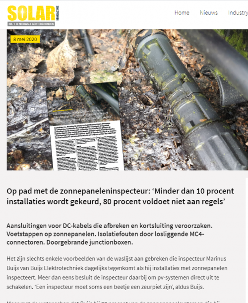 Brandveiligheid Zonnepanelen: minder dan 10% wordt gekeurd, 80% voldoet niet